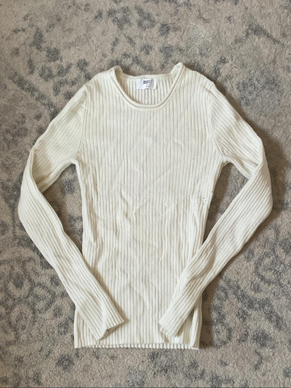 Double zero ribbed long-sleeve sweater. Small.